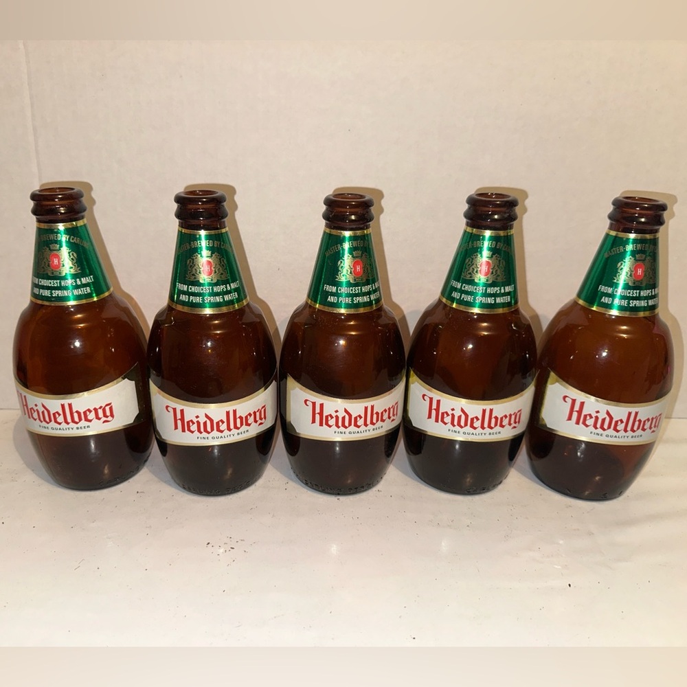 Heidelberg Beer Bottles Set of 5 & Carton - Picture 3 of 10